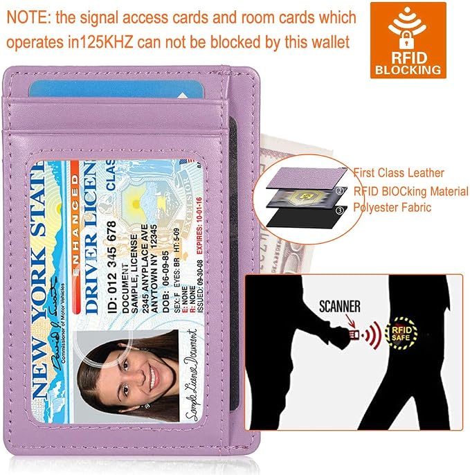 GH GOLD HORSE Slim RFID Blocking Card Holder Minimalist Leather Front Pocket Wallet for Women | Slim