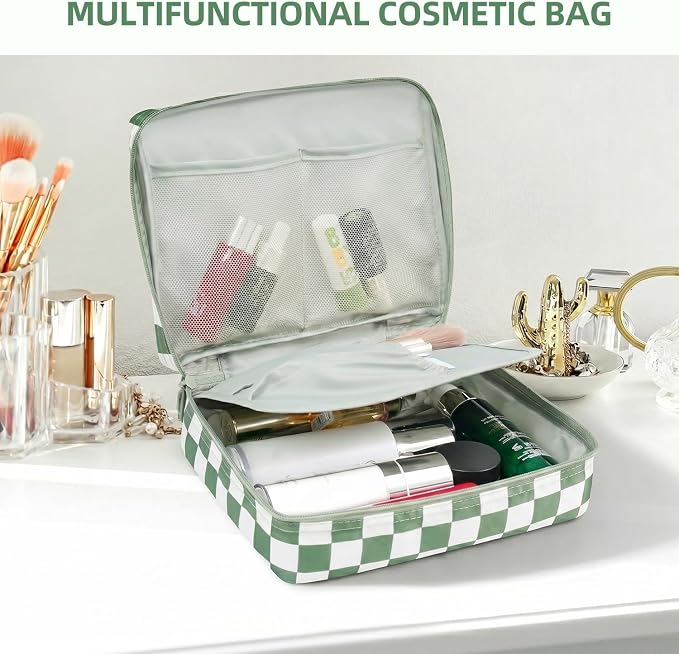 BAGAIL 8 Set Packing Cubes Luggage Packing Organizers for Travel Accessories-Matcha checkered