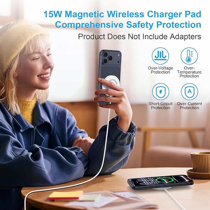Wireless Charger for Samsung Fast Charging Pad Magnetic Wireless Charger for Samsung Galaxy S26 Ultra S26+ S25 Ultra S24FE,15W Magsafe Charger USB-C/A for iPhone 17 Pro Max 17 Air 16 Plus 16e 15 14 13