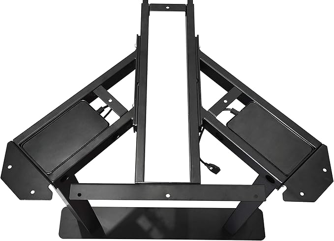 VWINDESK VJ401 Four Legs(Columns) Electric Height Adjustable Standing Desk Frame Only W/Four Motors, Ergonomic Sit Stand Up Height Adjustable Steel Base with Digital Memory Keypad (Black)