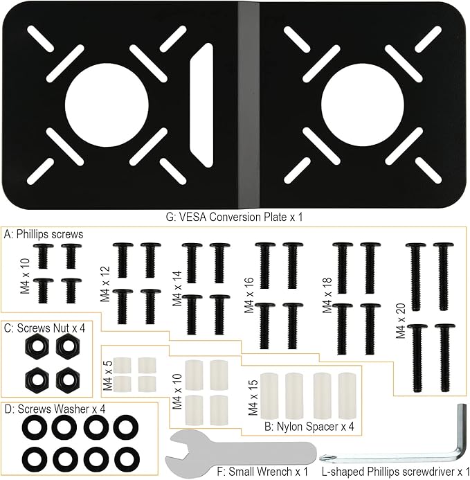VESA Mount Adapter Extender Bracket: CaSZLUTION Universal VESA Conversion Plate Compatible with Intel NUC VESA Monitor 35 by 75 mm to 100 by 100 mm Extension Plate Holder for Mini PC CPU Computer