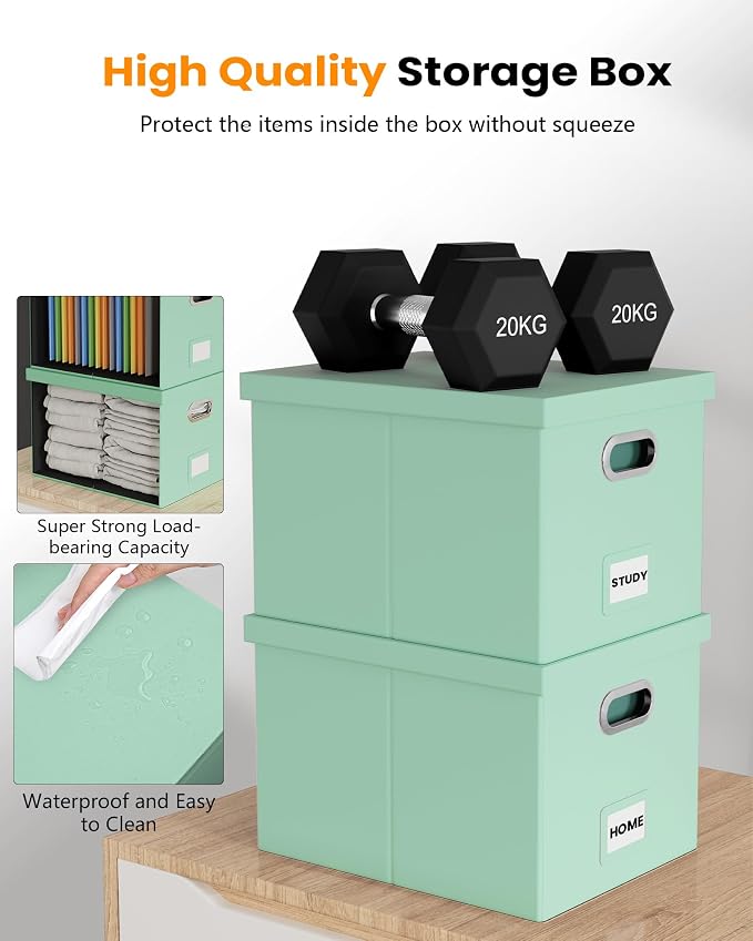 Oterri Storage File Box(New) (Mint-green(Leather), 1 pack), AM03118