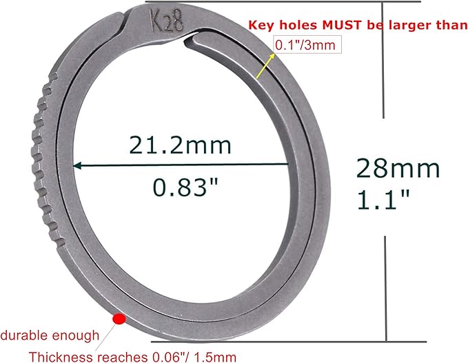 BANG TI Titanium Quick Release Side Pushing Key Rings Labor Saving Bulk Kit
