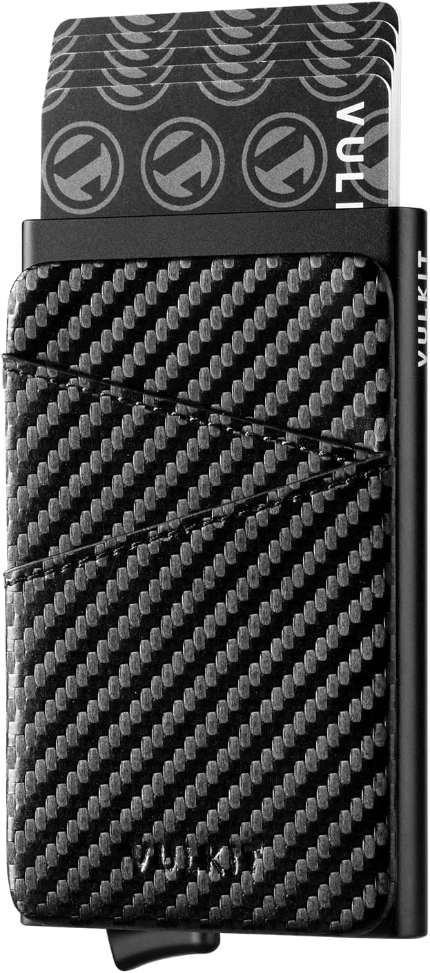 VULKIT Cardholder Wallet for Men Metal Wallets with RFID Blocking Layer Slim Minimalist Aluminum Wallet with Pop up Quick Card Access Business Card Holder, Holds up to 7 Cards