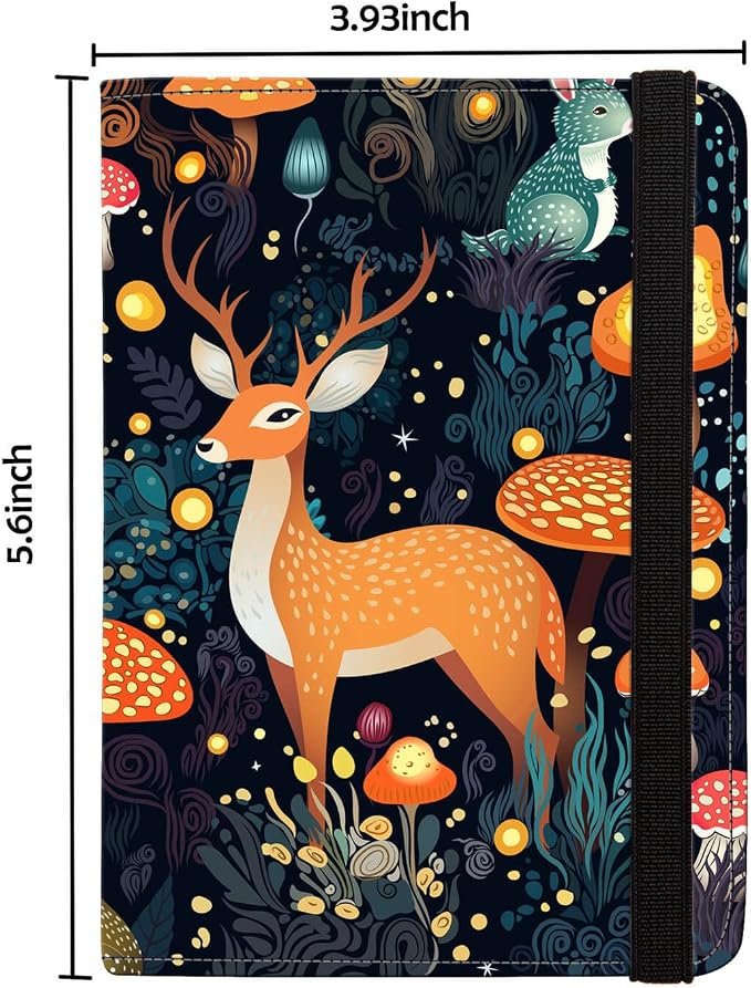Passport Holder for Travel,Cute Passport Cover,Travel Wallet with Credit Card Slots Rfid passport Wallet Waterproof Documents Organizer Women Men (Reindeer)