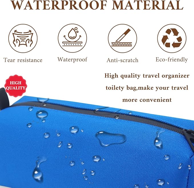Small Toiletry Bag for Men, Travel Bag Waterproof and Foldable for Storage Mini Toiletry Bag Equipped With Carabiner for Easy Portability (blue)