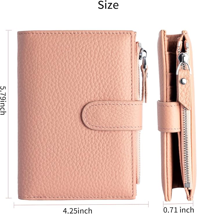 Passport wallet and Card Slot Combo RFID Blocking Slim Leather Travel Passport Wallet for Men and Women with Zippered Coins Pocket Passport holder,Pink