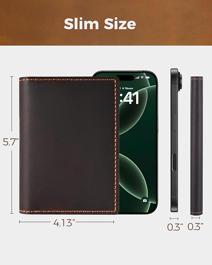 Passport Holder for Travel, Genuine Leather Passport Holder with Airtag, Rfid Passport Cover Wallet Case for Men Women, Travel Essentials Gift, Coffee Brown