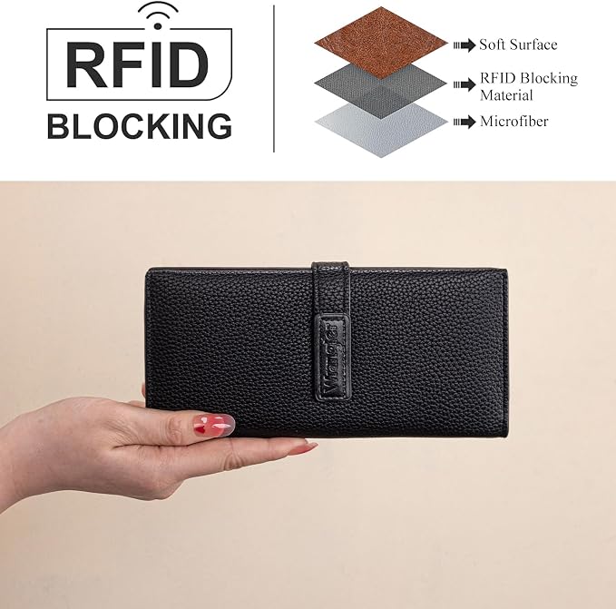 Montana West X Wrangler Wallets Women RFID Blocking Bifold Wallets, Card Cases & Money Organizers Clutch Wallet