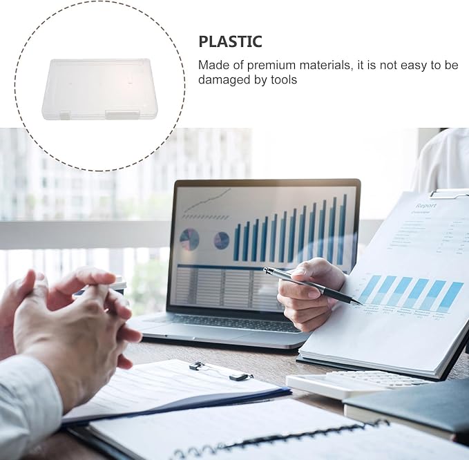 Office File Storage Box A4 Size Thin White Plastic Document Organizer with Dustproof Lid for Desktop Filing and Paper Storage in Home and Office