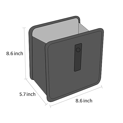 KMMOTORS Jopps Bling Car Trash Can – Foldable Diamond-Style Bin with Strap, PU Leather & Oxford, Waterproof, Sparkly Cubic Finish for Glam Interiors (Medium, Diamond Black)
