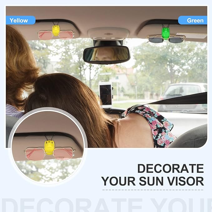 Frienda 5 Pcs Auto Car Vehicle Sun Visor Clip Holder Sunglasses Holder for Eyeglasses Mount Ticket Card Clip for Car Accessories (Bright Color)