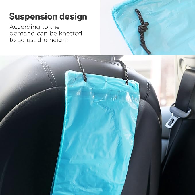 Hanging Disposable Stick-On Recyclable Car Garbage Bags, Vomit Bags for Car, Kitchen, Bedroom, Study Room, Travel, Camping, Office Space, Pack of 100