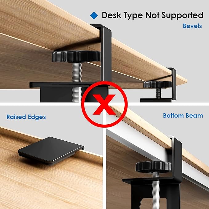KOCASO Keyboard Stand for Desktop - 25.59”x9.64”x0.51” Keyboard Tray with Retractable Slide Out Drawer, Height Adjustable and C Clamp Installation, Supports up to 55LBS，Perfect for Home or Office