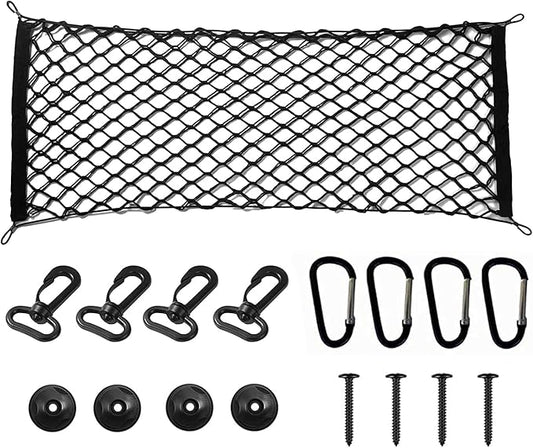 Truck Bed Cargo Net Nylon Universal Heavy Duty Truck Storage Mesh Pouch Pickup Cargo Organizer Trunk Mesh Cargo Net (51x18 Inch)