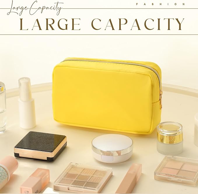 Sweetude 10 Pieces Nylon Makeup Bag Cosmetic Bags for Women Reusable Makeup Organizer Bag Cosmetic Travel Bag Big Capacity Toiletry Travel Organizer with Zipper (Macaron Color)