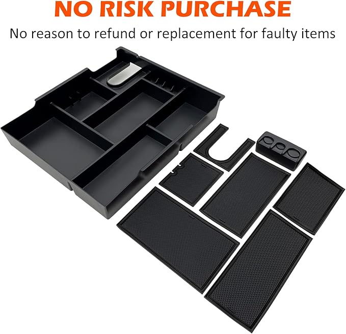 JOJOMARK Compatible with Toyota Tundra Accessories Center Console Tray Organizer for Tundra 2014-2020 2021 Insert ABS Armrest Box Secondary Storage (Black)