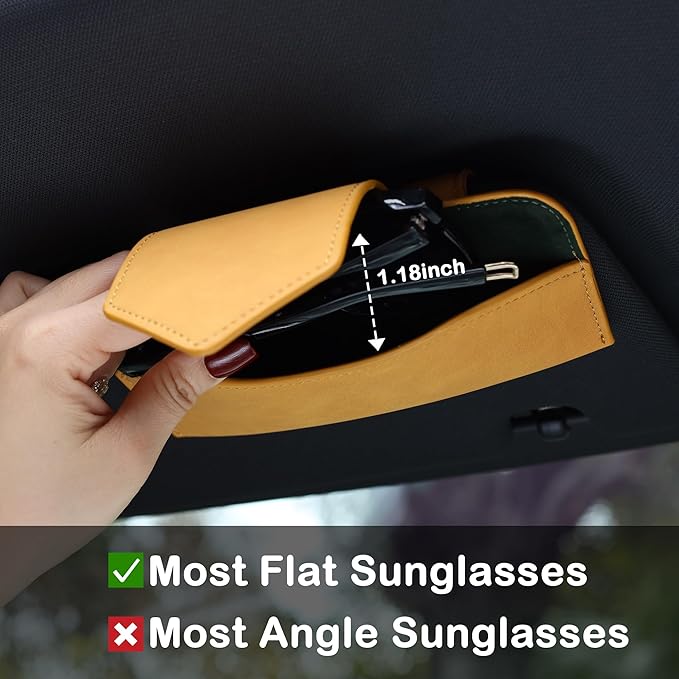 COOLYOUTH Sunglass Holder for Car Visor Car Sunglass Holder Glasses Holder with Clip Car Accessories for Women Men