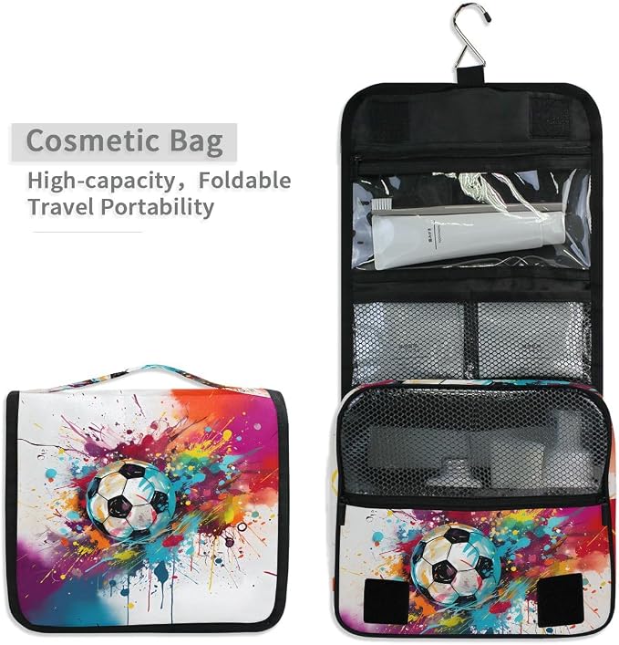 senya Hanging Travel Toiletry Bag 1159 Football Soccer Kit Makeup Case Cosmetics Organizer for Men Women