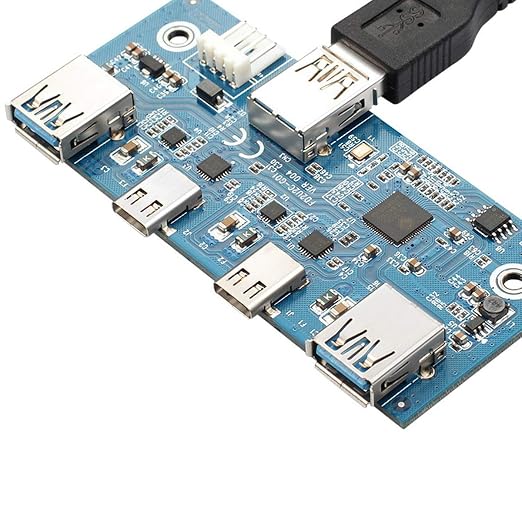 Chenyang USB-C & USB 3.0 HUB 4 Ports Front Panel to Motherboard 20Pin Connector Cable for 3.5" Floppy Bay