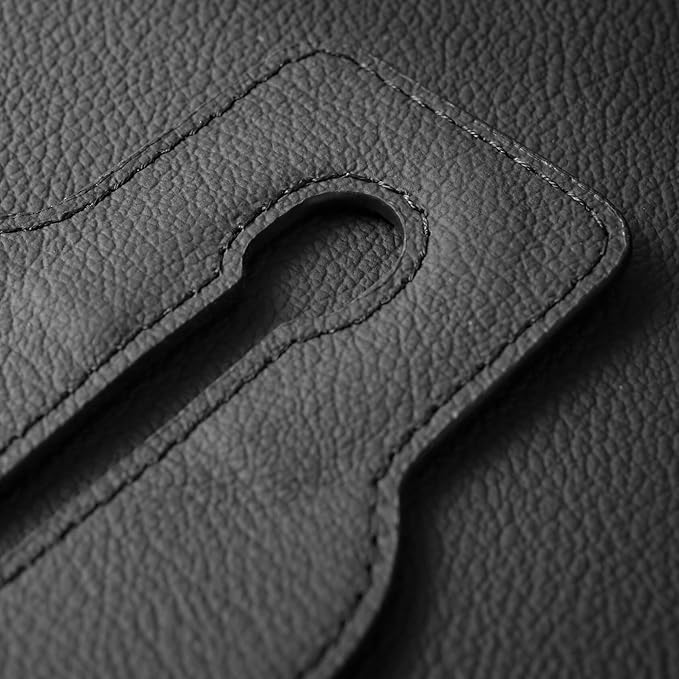 Jayanes Genuine Leather Car Seat Hooks for Headrest - Flexible Car Seat Back Storage Hook for Purses and Bags, Upgraded Car Purse Hook Holder Hanger Organizer for Head Rest (Black-1 Pack)