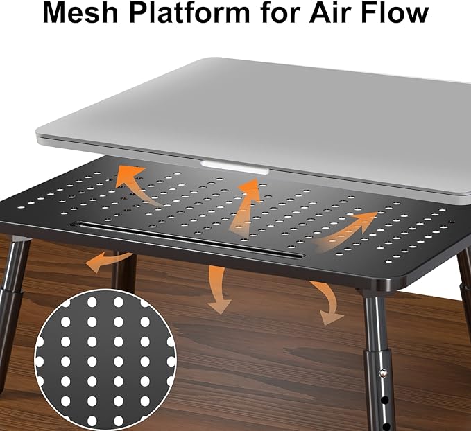 Bracwiser Foldable Monitor Riser Metal Computer Stand for Desk 3 Height Adjustable Laptop Stand with Pen Storage, MST013