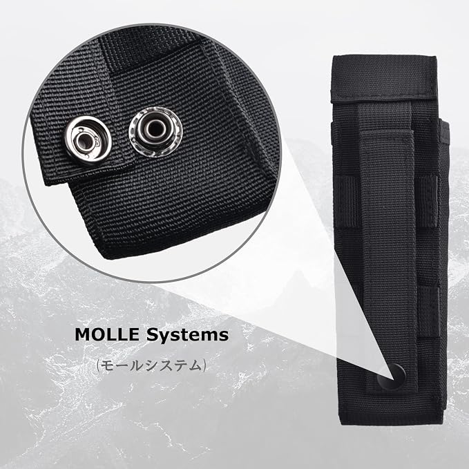 YAPJEB Tactical Flashlight Pouch Holster, Rotatable Flashlight Holder Belt Clip Torch Carry Case for Police Military Security Belt Accessories