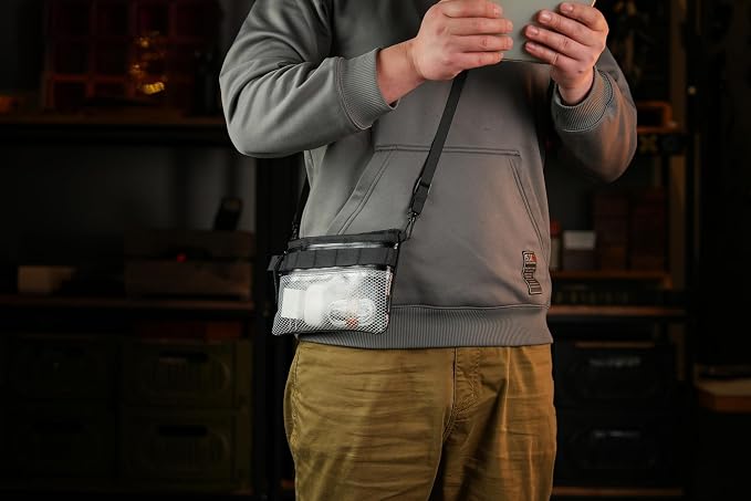 TACTICAL_GEEK EDC Modular Carry Pouch, Waterproof Nylon Organization, Multifunctional Utility Carry Pouch, Semi-Transparent Mesh Pouch for Storing Tools, Daily Necessities