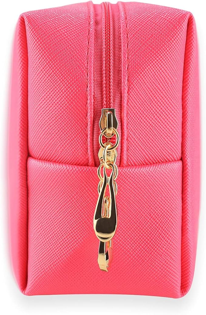 Small Makeup Bag Portable Cosmetic Bag for Women Makeup Pouch Waterproof Toiletry Bag for Travel (Rose Red, Normal)