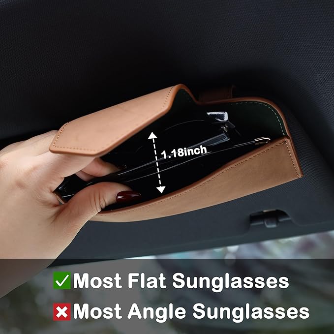 COOLYOUTH Sunglass Holder for Car Visor Car Sunglass Holder Glasses Holder with Clip Car Accessories for Women Men