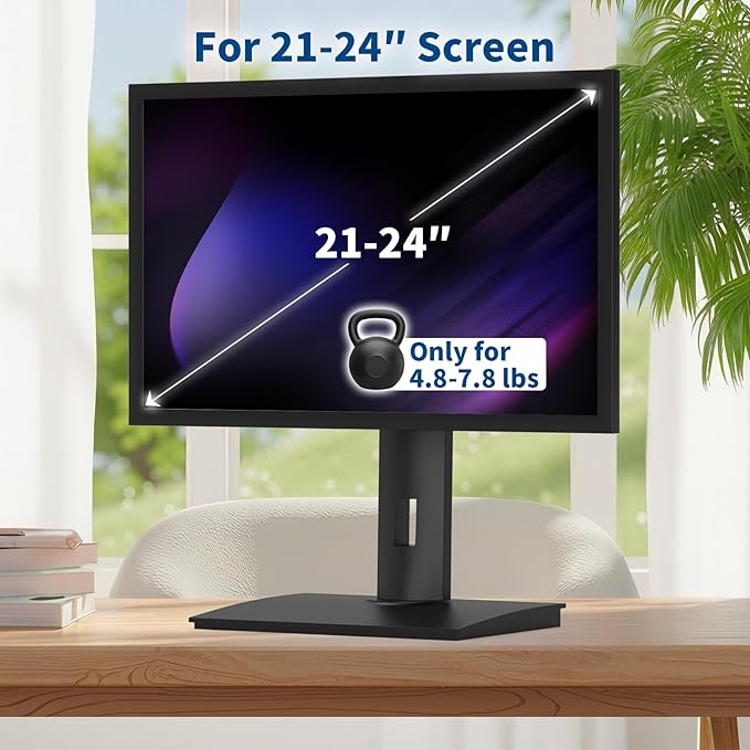 Vesa Monitor Stand with Spring-Adjustable Height, Swivel, Tilt, Rotation Vesa Stand, Compatible with Monitors Within 27 inch and Weighing Between 4.8-7.8lb (Black, Only for 4.8-7.8 lb Monitor)
