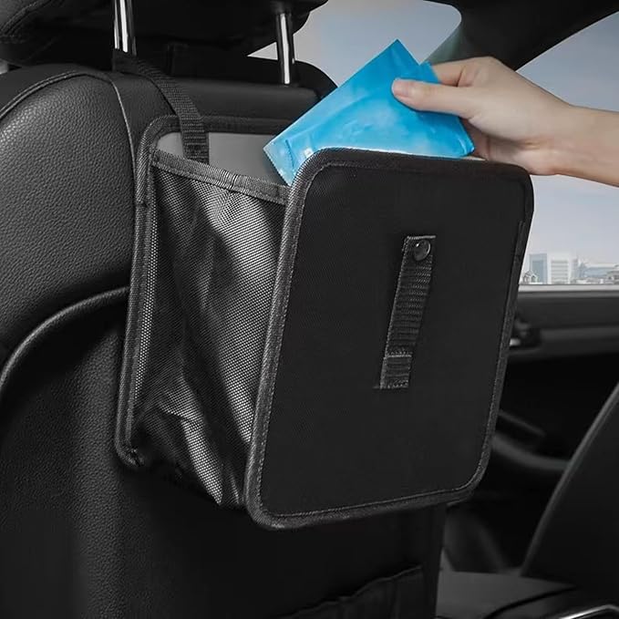 Car Trash Can, Foldable Car Trash Bag Hanging, 7L Large Capacity Waterproof Car Garbage Bag for Car Interior Keeping Tidy, Multifunctional Car Storage Bag, Car Interior Accessories (Large)