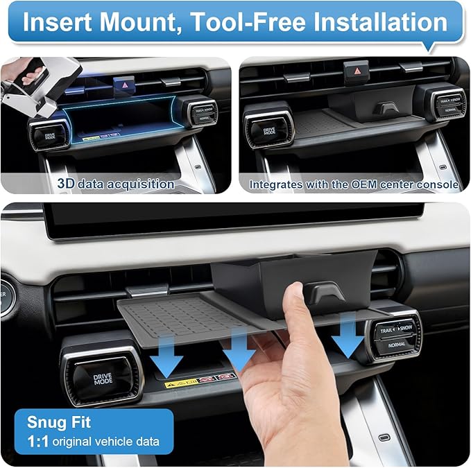 (2Pack) 2026 RAV4 Console Organizer & Wireless Pad, for Toyota RAV4 (LE/SE/XLE Premium/Woodland/XSE/Limited), Durable & Non-slip Console Tray Insert 2026 RAV4 Accessories