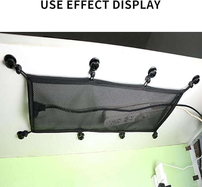 Under Desk Cable Cord Management Net Kit, Privacy Mesh Large Flexible Cable Duct Flexible Under Desk Wire Net, Cable Tray Mesh Organizer for Most Table Hiding Cables Office （8 Rubber Bands）