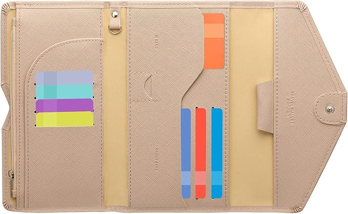 ZOPPEN Mulit-purpose Rfid Blocking Passport Holder Travel Wallet (Ver.4) Passport and Vaccine Card Holder ComboTri-fold Document Organizer Travel Essentials