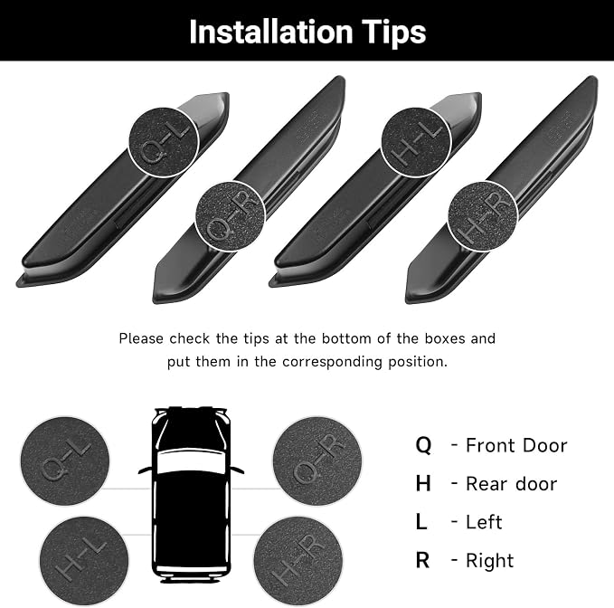 4PCS Door Handle Storage Box for Ford Bronco 2021 2022 2023 2024 2025 Accessories Phone Holder Front and Rear Door Grab Handle Pocket ABS（Not for Sport Model）