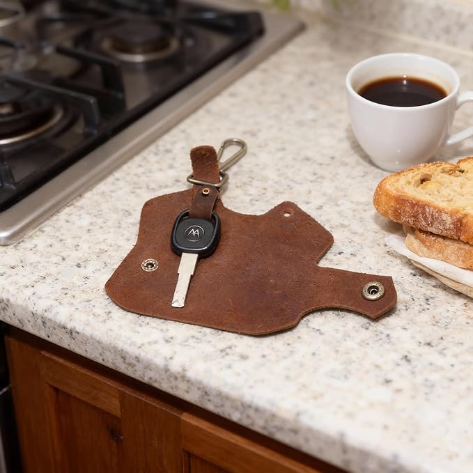 Handmade Leather Key Chain Holder, Leather key case for key storage Car Key Holder Home Door Key Bag