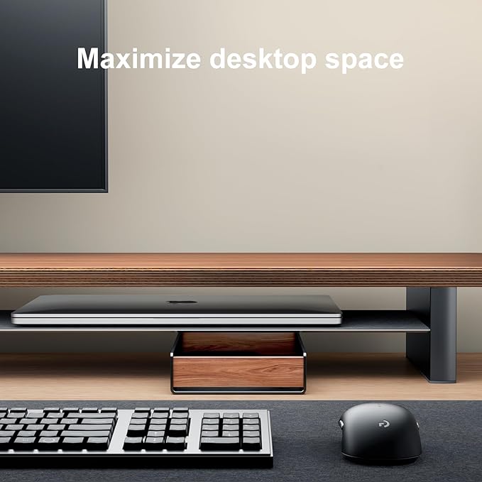 UPERGO Walnut Headphone Stand for Desk, Desk Tray Organizer, Nightstand Organizer