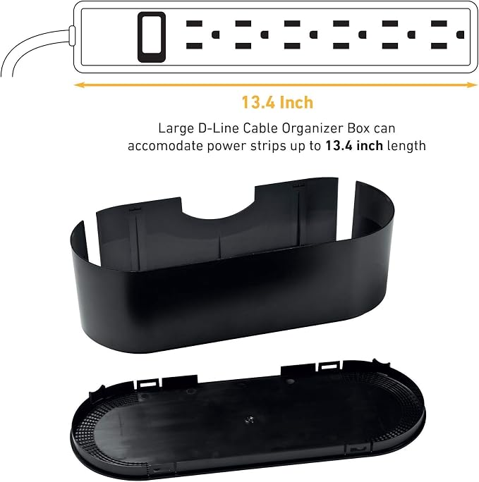 D-Line Large Black Cable Management Box and D-Line Black Cable Tube Bundle