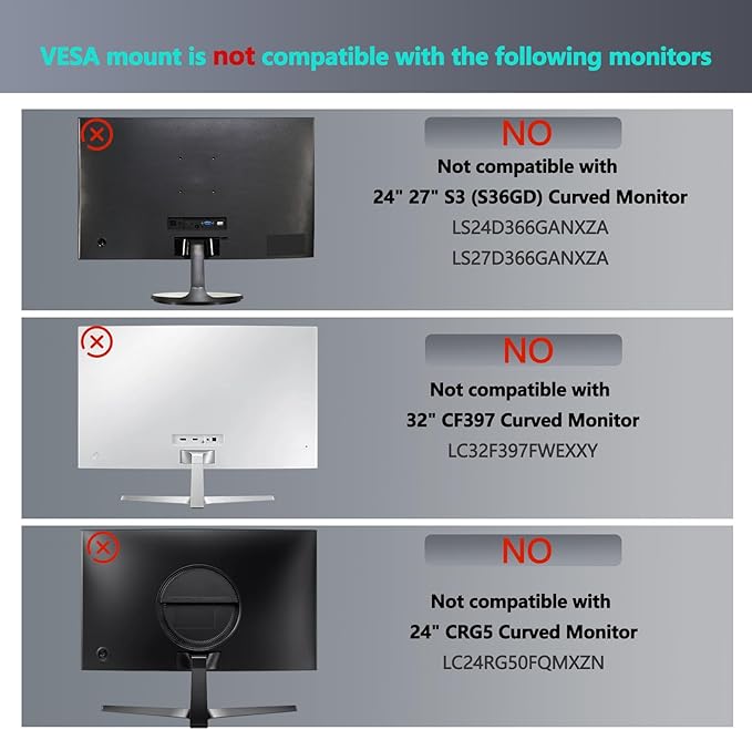 S39C Mount Adapter Compatible with Samsung S39C T55 Curved Monitor（Fits LC27T550FDNXZA, LC32T550FDNXZA, LS27C394EANXGO, LS32C394EANXGO, LS27C392EANXGO, LS32C392EANXGO Monitor）