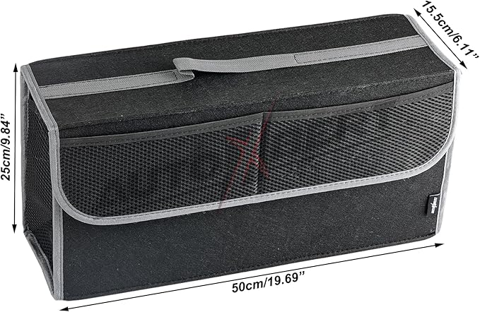 Car Trunk Organizer,Soft Felt Car Bag Organizer 20x6.11x10 inch Folding,for Honda CRV Civic Accord Ford Focus Fusion Toyota RAV4 Jeep SUV/Truck/Sedan/Van