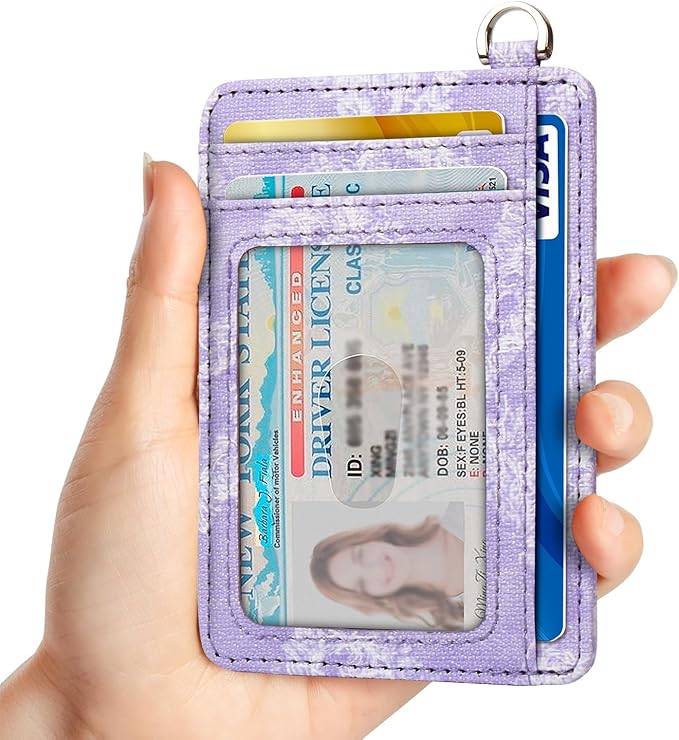 EcoVision Slim Minimalist Front Pocket Wallet, RFID Blocking Credit Card Holder Wallet with Detachable D-Shackle for Men Women