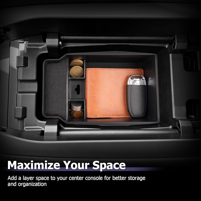 LUWU 2026 Mazda CX5 Center Console Organizer for 2026 Mazda CX-5 Accessories CX 5 2026 Armrest Console Storage Box Insert Tray ABS Material Black Coin Container