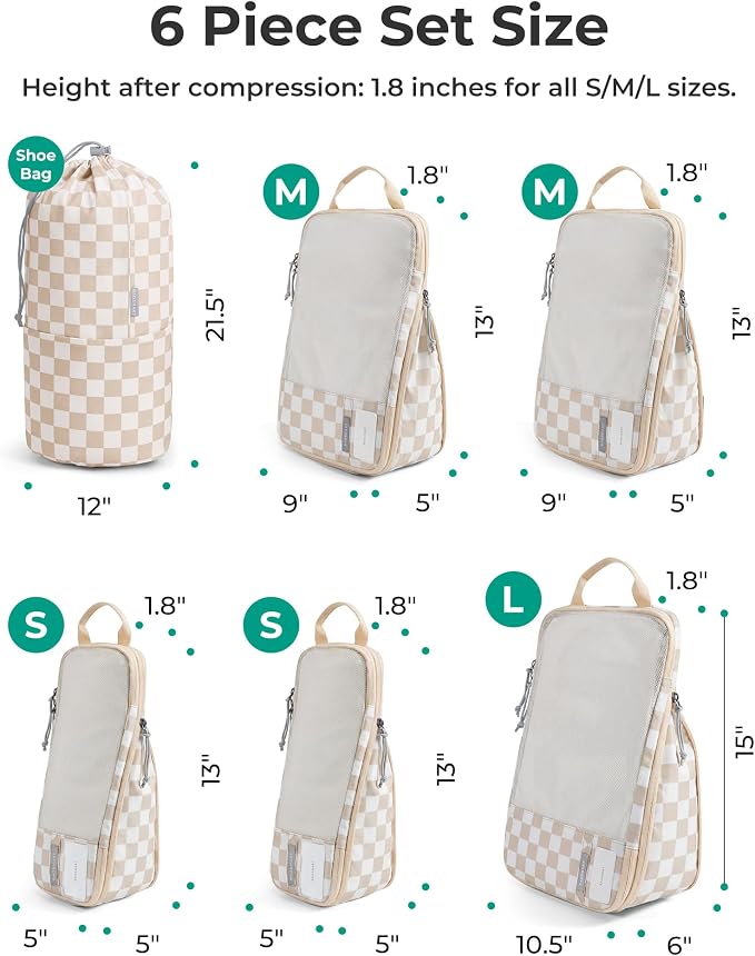 BAGSMART 6 Set /4 Set/2 Set Compression Packing Cubes for Travel, Lightweight Luggage Organizer Bags, Durable Space Saver Bags Travel Essentials