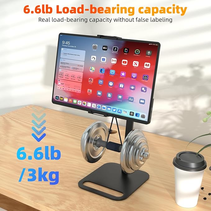 Height Adjustable Portable Monitor Stand, Upgrade Knob Adjustment Portable Monitor Holder for 15.6 17.3 18.5 Inch Screen, Ergonomic Travel Monitor Mount, Tablet Stand for iPad 12.9‘’