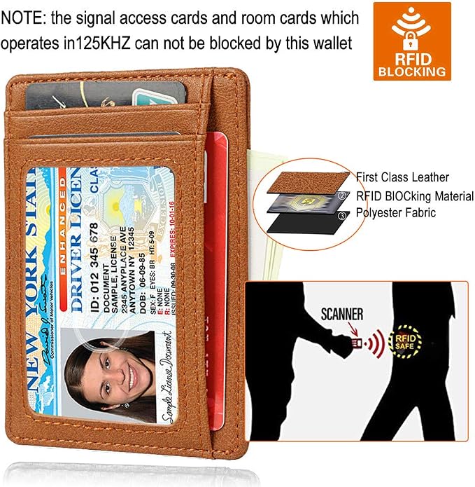 GH GOLD HORSE Slim RFID Blocking Card Holder Minimalist Leather Front Pocket Wallet for Women | Slim