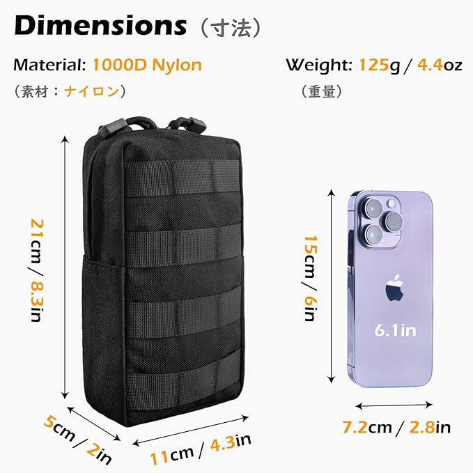 TRIWONDER Tactical Cigarette Pouch Molle Small Military Bag Battery Cigarette Case EDC Utility Card Holder Lighter Slot Mini Cigar Waist Pack