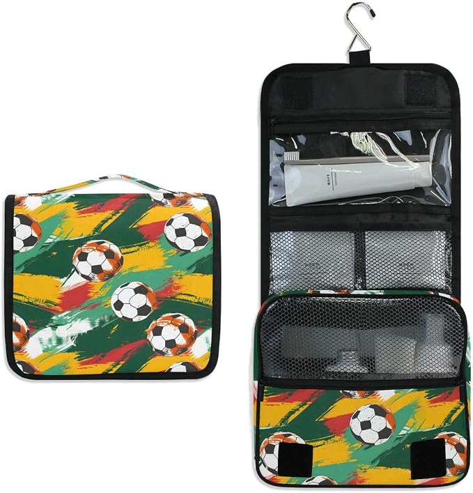 senya Hanging Travel Toiletry Bag Football 1 Kit Makeup Case Cosmetics Organizer for Men Women