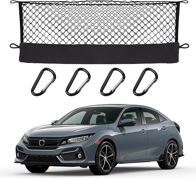 Envelope Style Cargo Net Compatible with Honda Civic 2026 2025 2024 2023 2022 Trunk Car Rear Tailgate Touring Netting