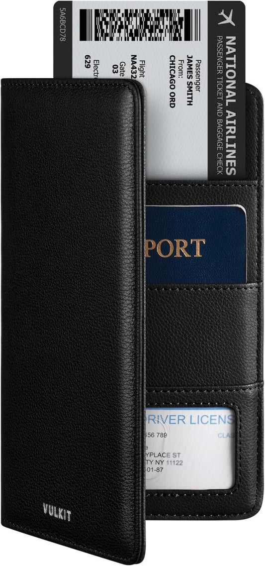 VULKIT Passport Holder Wallet RFID Blocking Travel Wallet for Men & Women